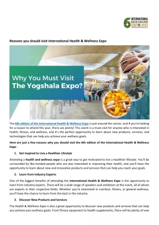 Health & Wellness Expo in Delhi NCR  Boost Your Health