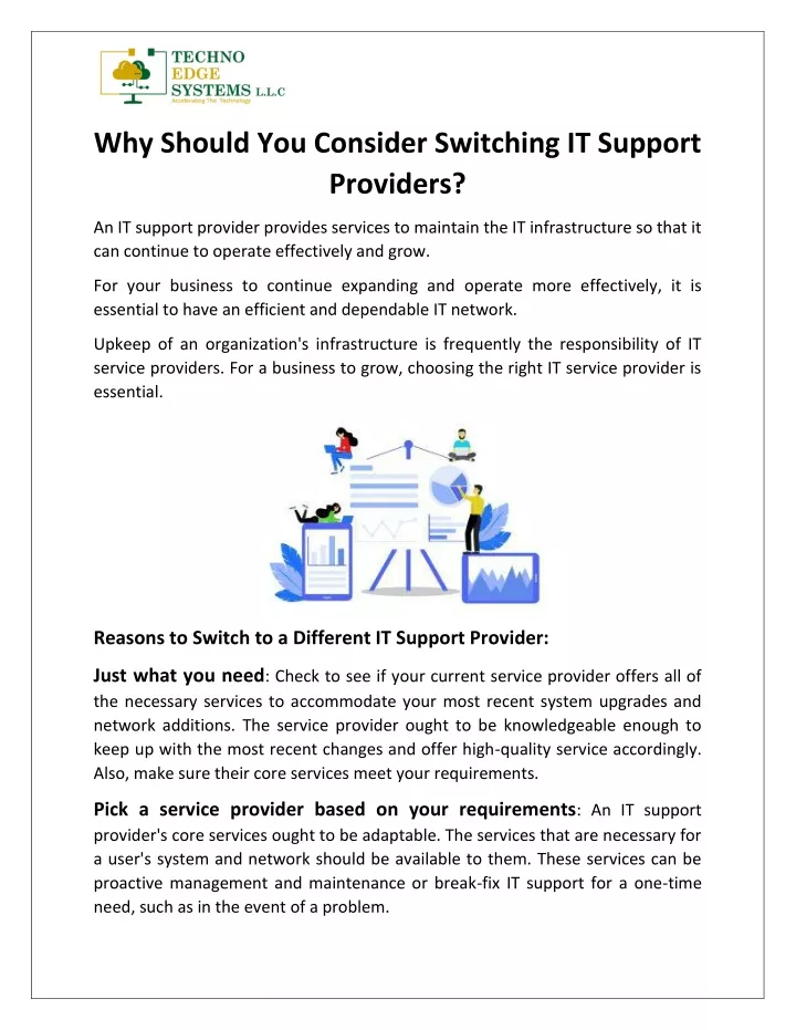 why should you consider switching it support