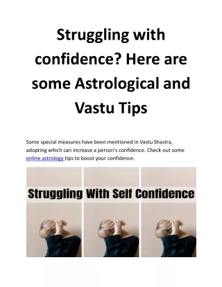 struggling with confidence here are some