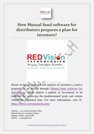 how mutual fund software for distributors