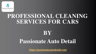 Professional Cleaning Services for Cars - Passionate Auto Details