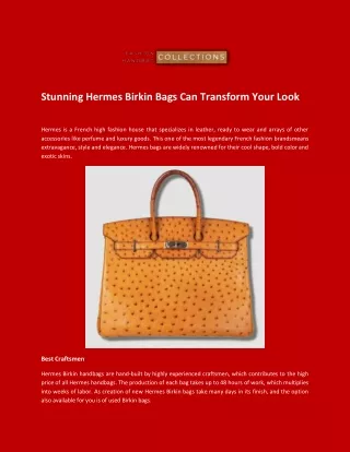 Stunning Hermes Birkin Bags Can Transform Your Look