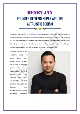 Henry Jan Founder Of Vezbi Super App