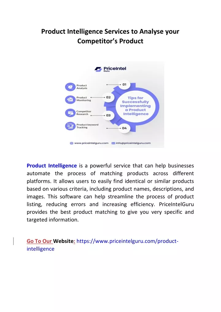 product intelligence services to analyse your