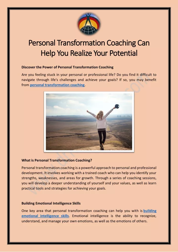 personal transformation coaching can personal