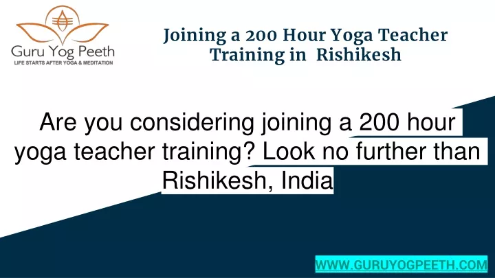 joining a 200 hour yoga teacher training in rishikesh