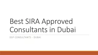 DSP-Consultants is Leading SIRA Approved Consultants in Dubai