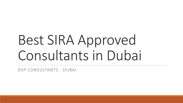 best sira approved consultants in dubai