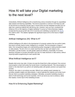 how ai will take your digital marketing