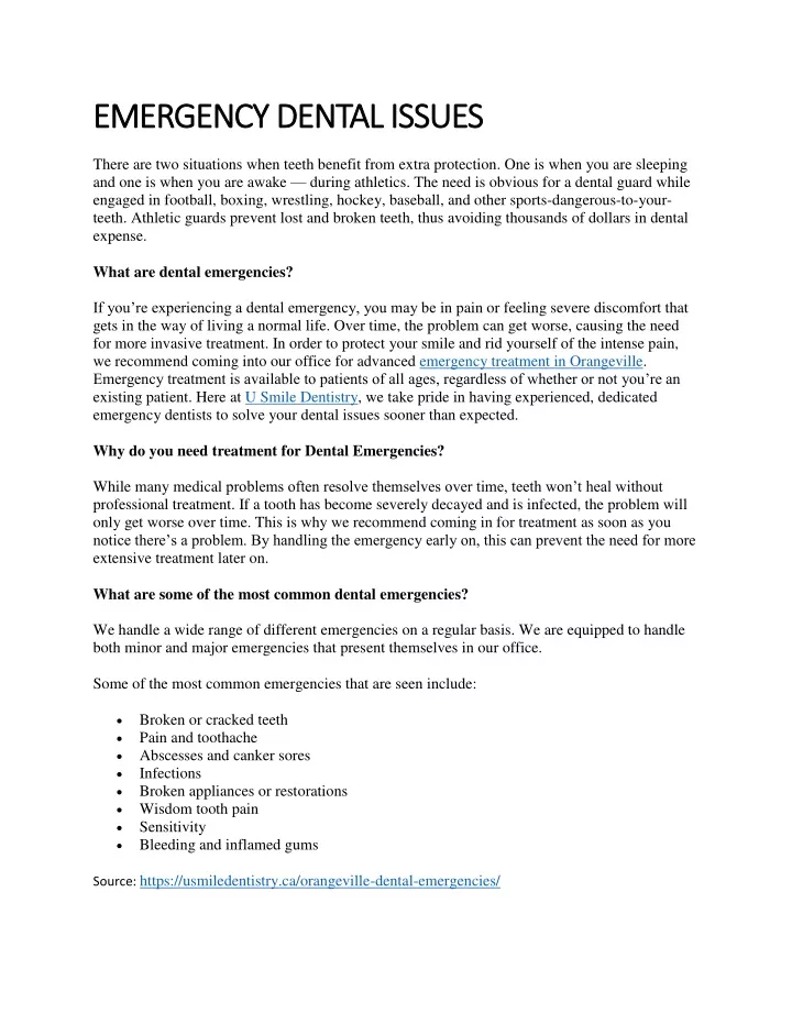 emergency dental emergency dental issues