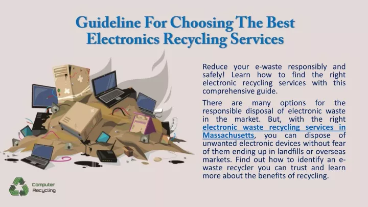 guideline for choosing the best electronics recycling services