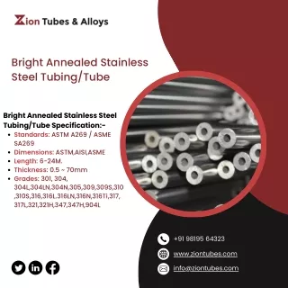 Bright Annealed Stainless Steel Tubing/Tube | Instrumentation Tubing | Tube - Zi