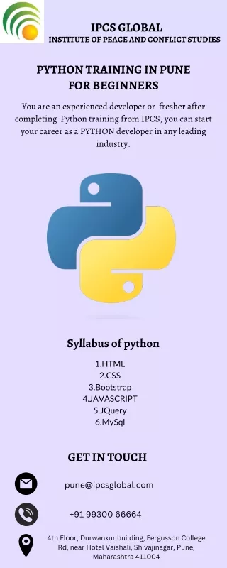 IPCS GLOBAL PYTHON IN PUNE