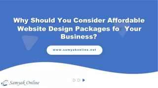 Why Should You Consider Affordable Website Design Packages fo Your Business