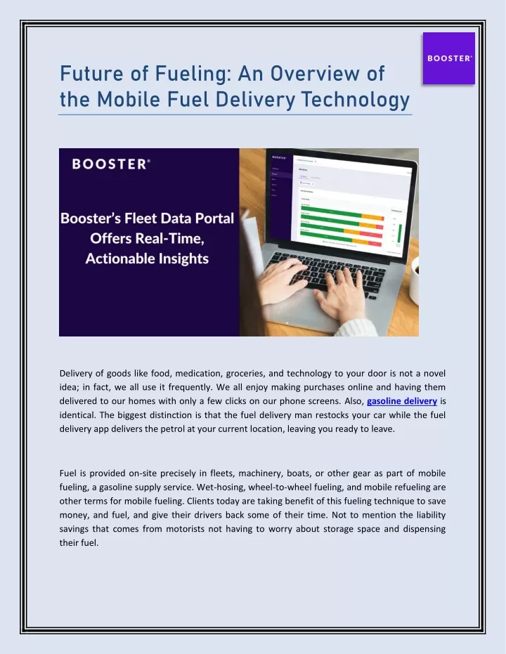 future of fueling an overview of the mobile fuel