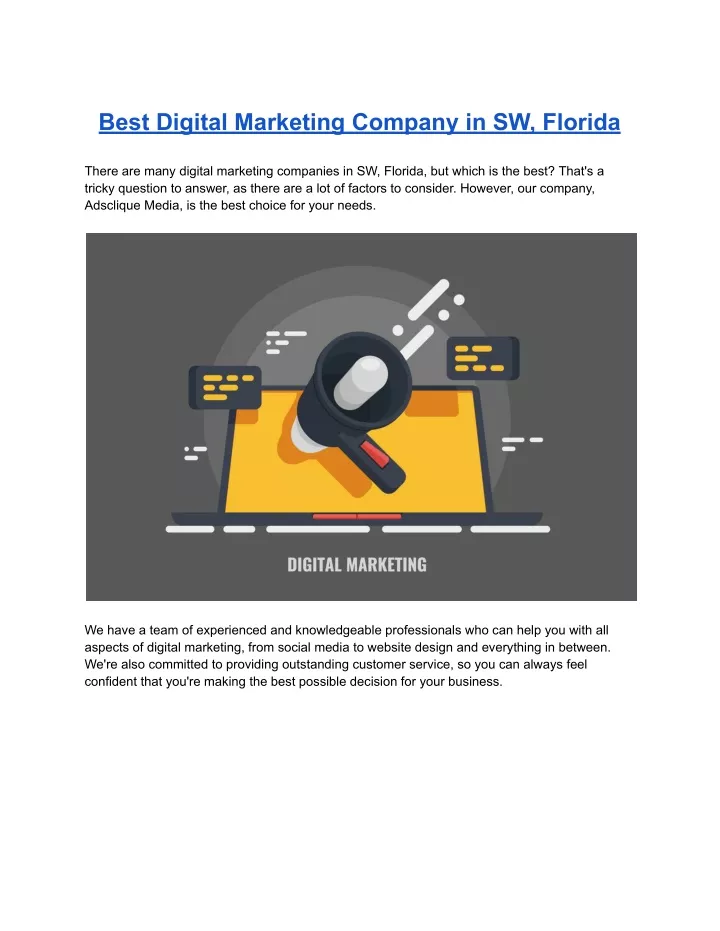 best digital marketing company in sw florida