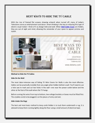 Best Ways To Hide The TV Cable
