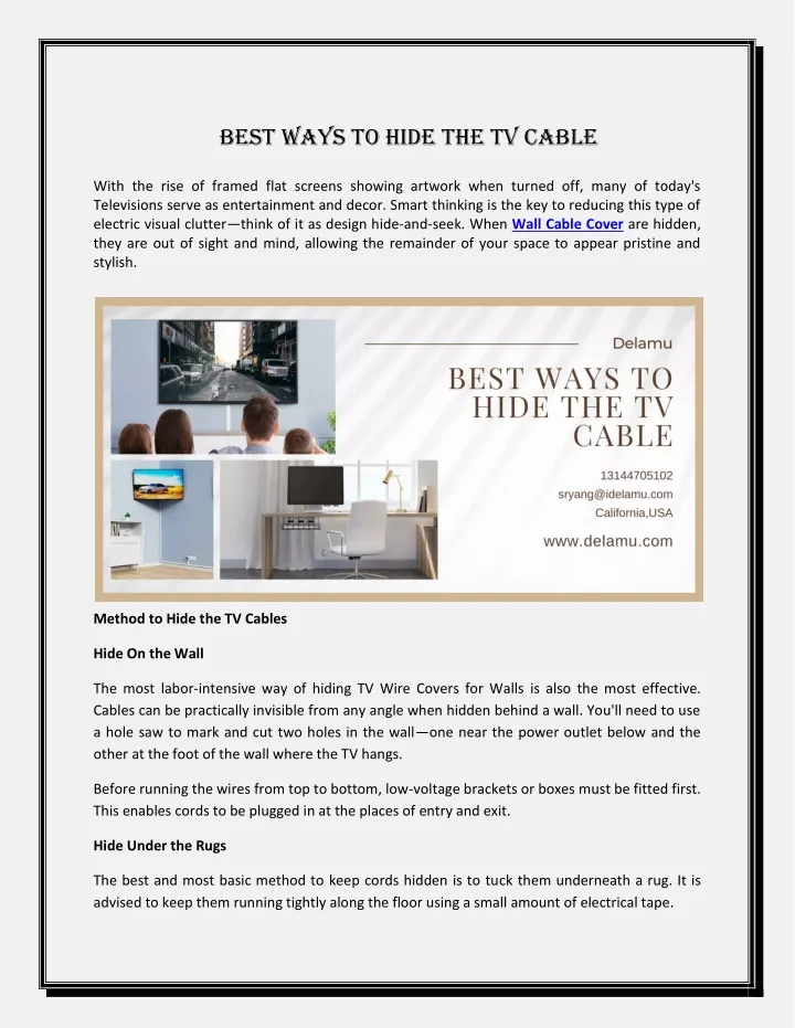 best ways to hide the tv cable