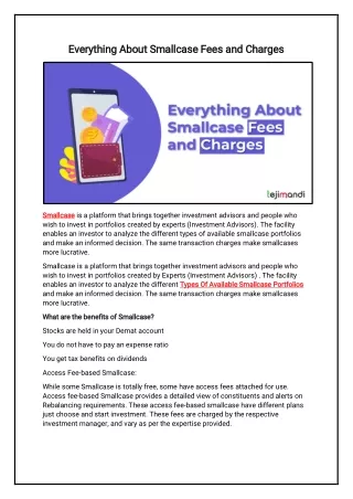 Everything About Smallcase Fees and Charges