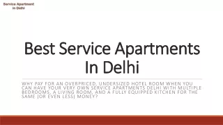 Best Service Apartments In Delhi