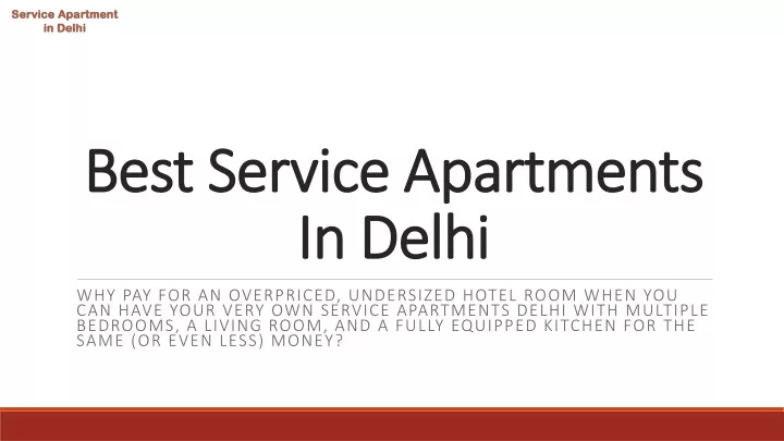 best service apartments in delhi