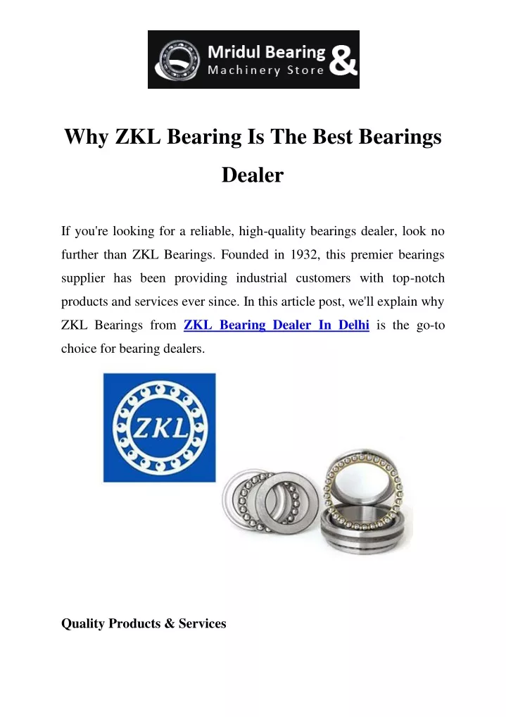 why zkl bearing is the best bearings