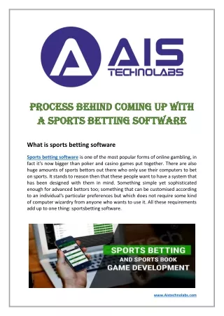 Process behind coming up with a sports betting software