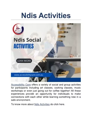 Ndis Activities
