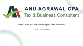 When Should You Hire a CPA for your Small Business?