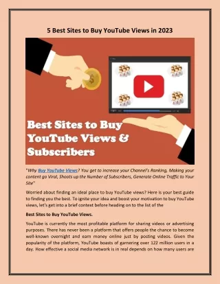 5 Best Sites to Buy YouTube Views in 2023