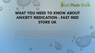 What you need to know About Anxiety Medication - Fast Med Store UK