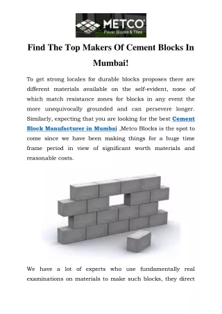 Cement Block Manufacturer in Mumbai Call- 8484930580