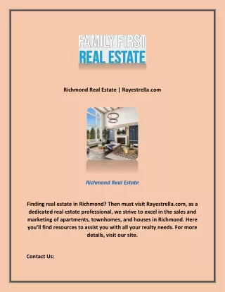Richmond Real Estate | Rayestrella.com