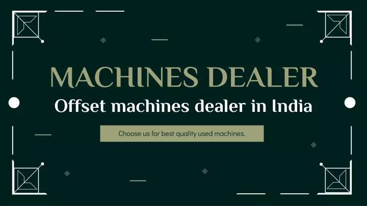 machines dealer offset machines dealer in india