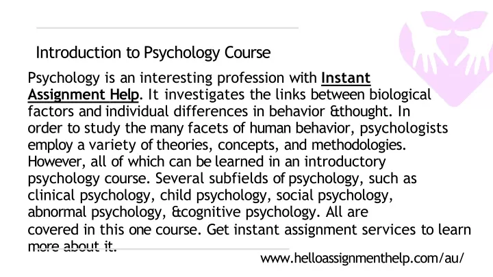 introduction to psychology course