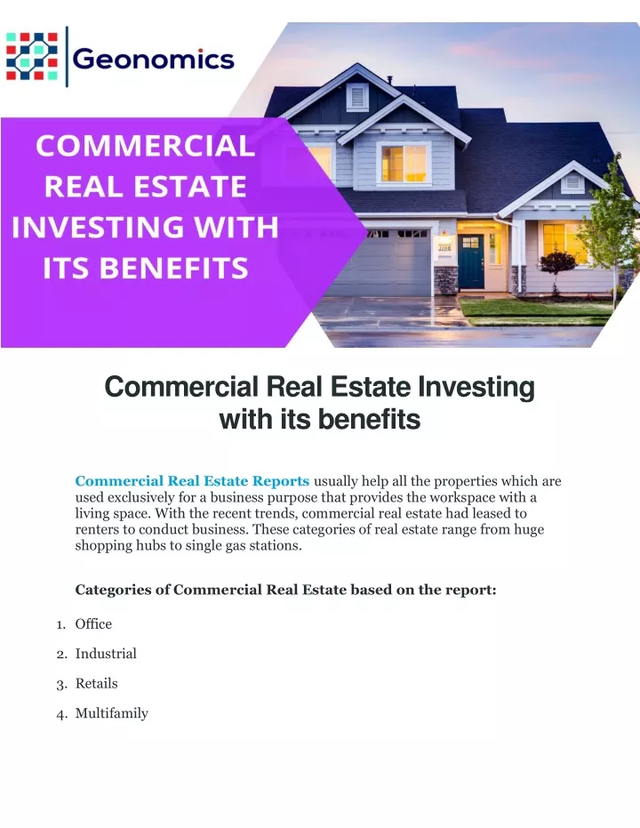 commercial real estate investing with its benefits