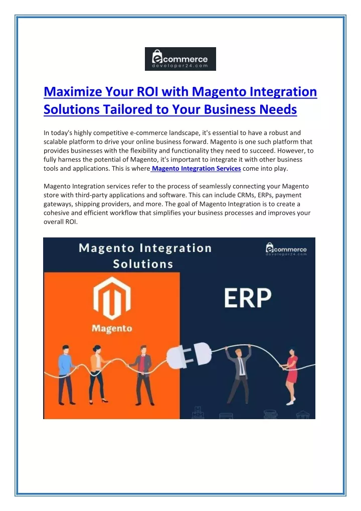 maximize your roi with magento integration