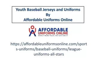 Youth Baseball Jerseys and Uniforms by Affordable Uniforms Online