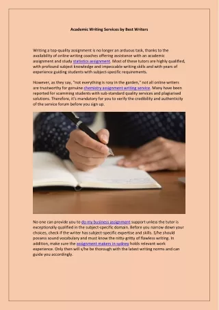 Academic Writing Services by Best Writers