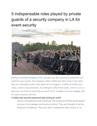 5 indispensable roles played by private guards