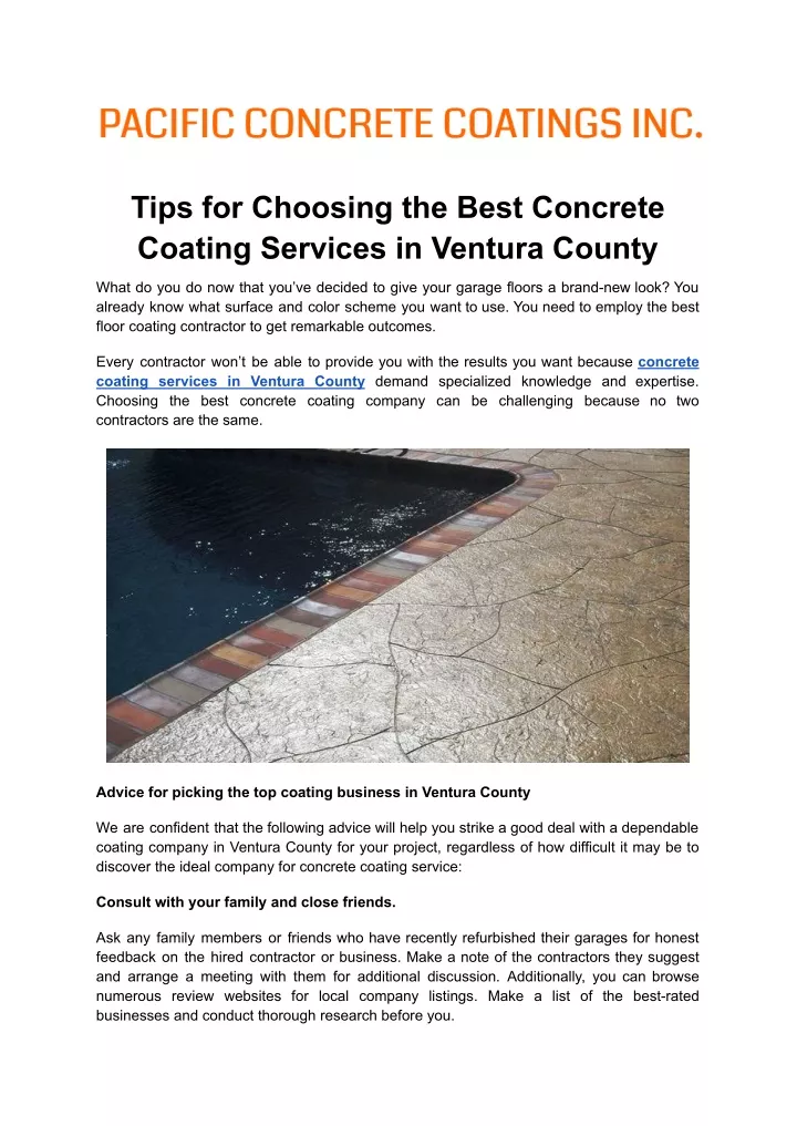 tips for choosing the best concrete coating