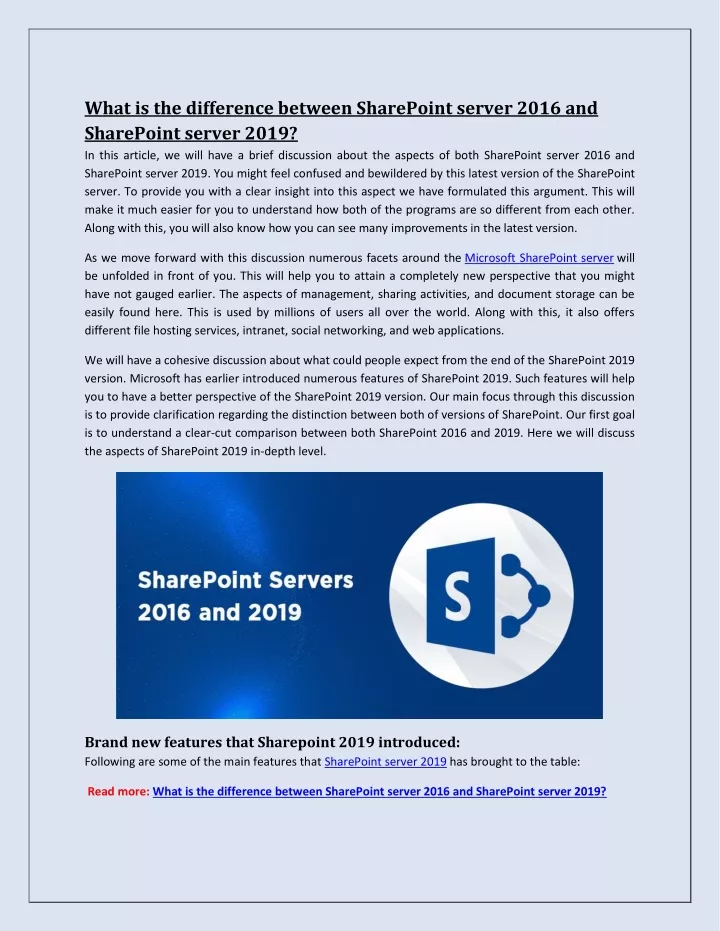 what is the difference between sharepoint server