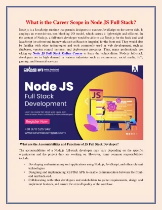 What is the Career Scope in Node JS Full Stack?
