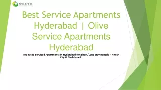 Best Service Apartments Hyderabad