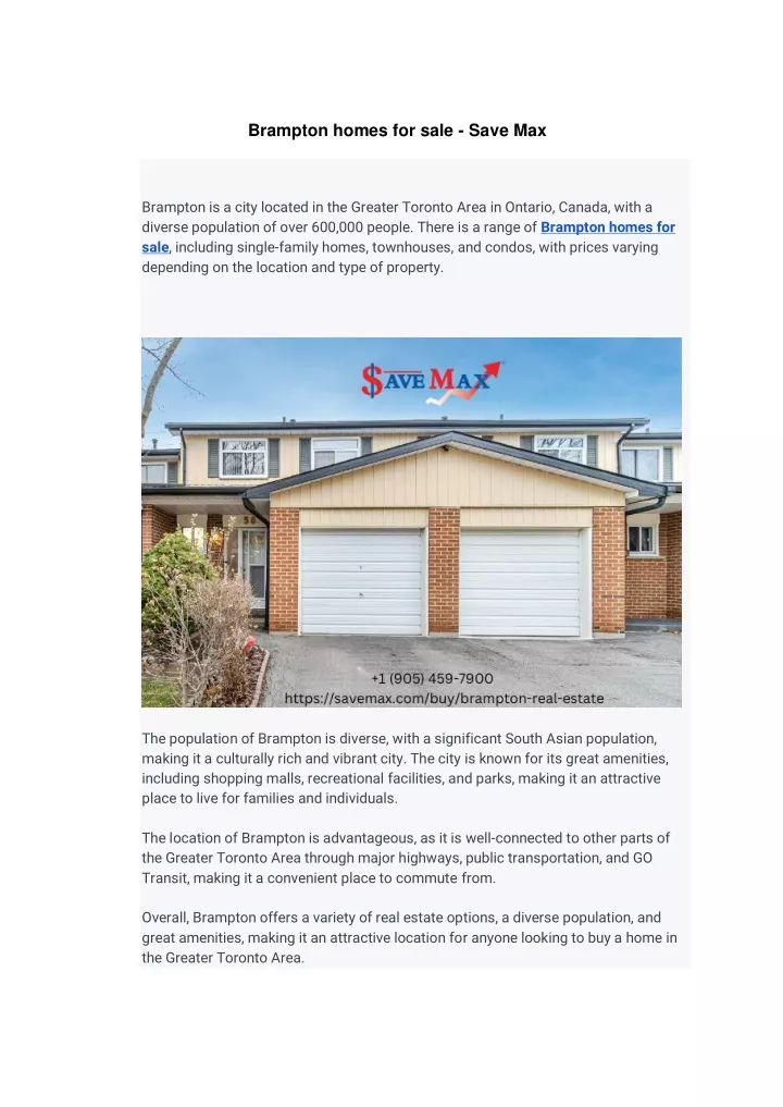 brampton homes for sale save max