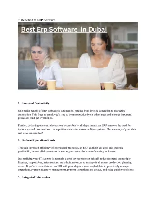 7 benefits of erp software
