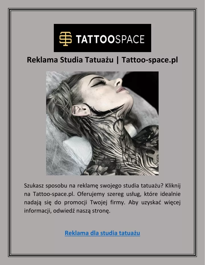 reklama studia tatua u tattoo space pl