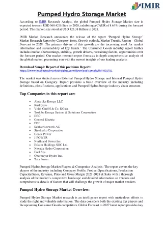 pumped hydro storage market