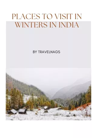 Places to Visit in Winters in India