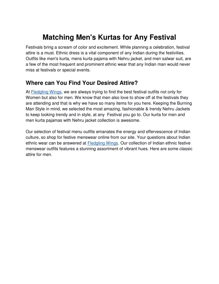 matching men s kurtas for any festival